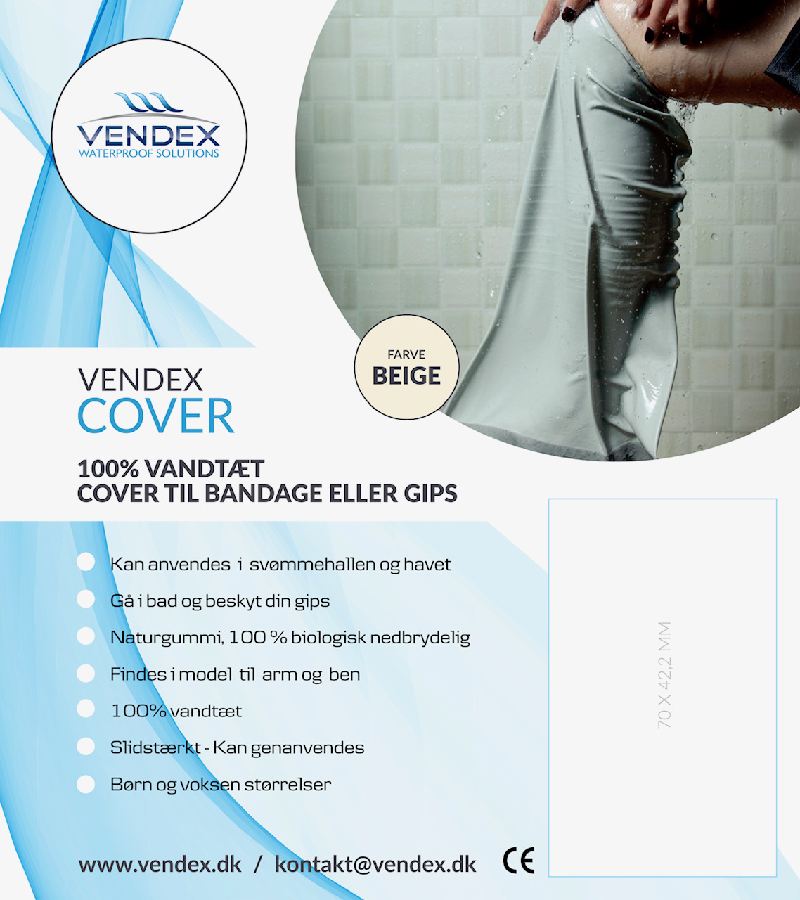 Vendex Cover Aktiv Ben – Vandtæt beskyttelse til dit gips ben 6 Vendex Cover Aktiv Ben – Vandtæt beskyttelse til dit gips ben - Billede 6