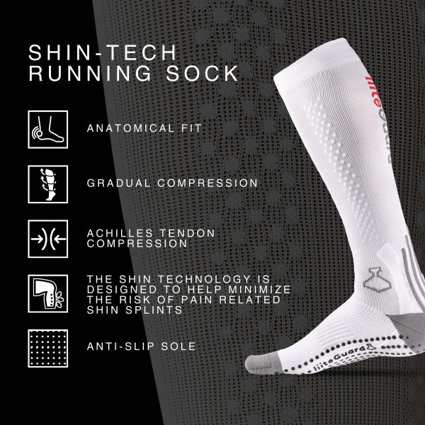 LiiteGuard Shin-Tech Grip Running Sock - Billede 17