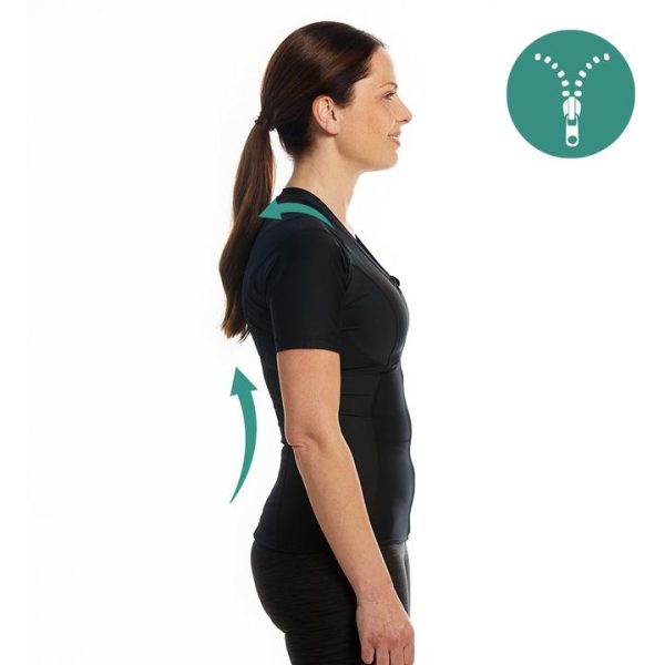 Anodyne holdningskorrigerende t-shirt med lynlås, sort - Billede 5