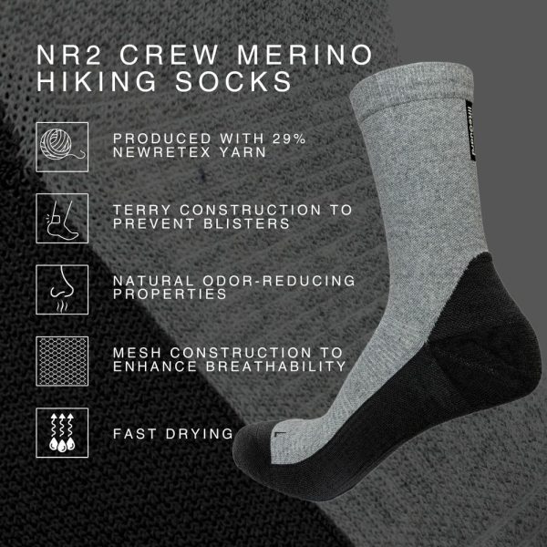 LiiteGuard Nr. 2 Crew Merino Hiking Strømpe - Billede 9